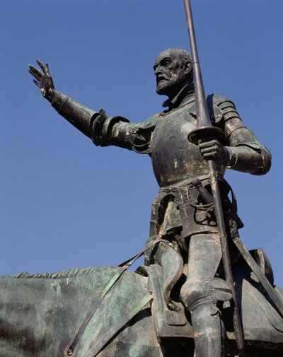 Don Quijote, vom Denkmal für Miguel de Cervantes (1547-1616) 1927 (Bronze) (Detail) von Lorenzo Coullaut Valera